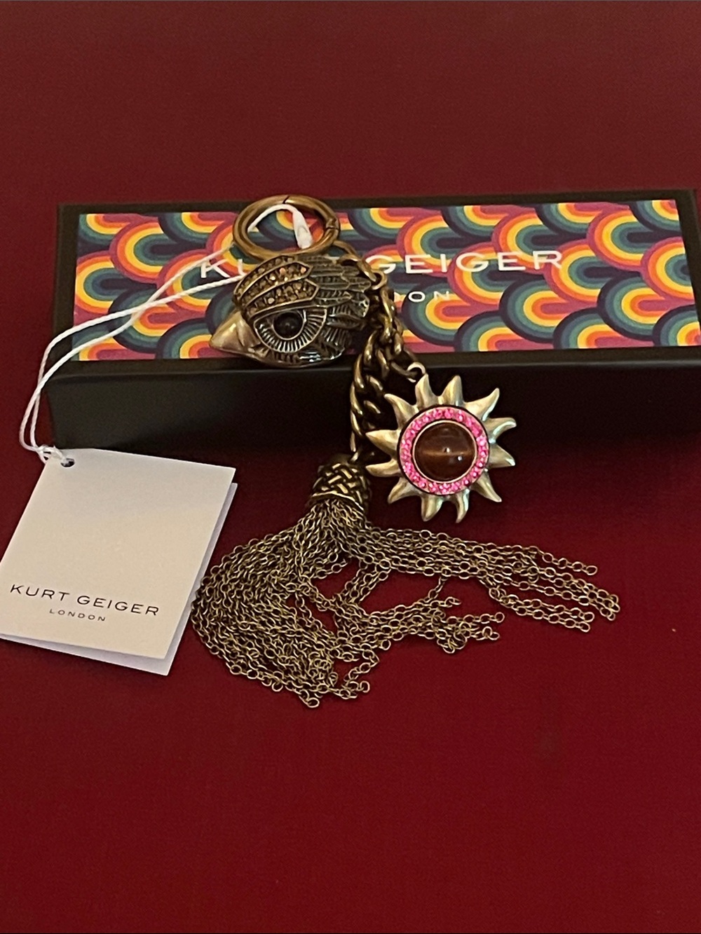 Kurt Geiger Eagle Head Tassel Keychain